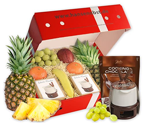 Hansen Obst | Schokoladen-Fondue | Geschenkbox mit frischem Obst | "Die Klassische" von Hansen Obst