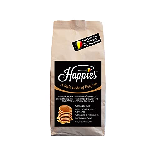 Happies Backmischung Fertigbackmischung Teig-Mischung für köstlich dicke und luftige amerikanische Pfannkuchen / Pancake | (2.5) von Happies A Little Taste of Belgium