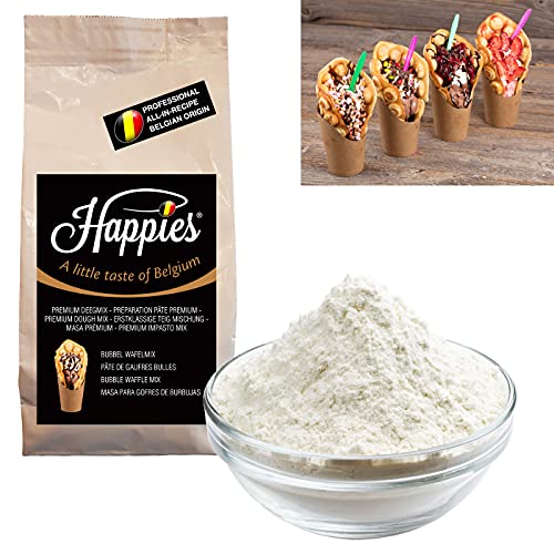 Happies Backmischung für Bubble Waffeln, Fertigbackmischung, Teig-Mix, Waffelteig für Hongkong und Asien Bubblewaffel 1 kg Happies Backmischung für Bubble Waffeln, Fertigbackmischung, Teig-Mix, Waffelteig für Hongkong und Asien Bubblewaffel 1 kg von Happies A Little Taste of Belgium
