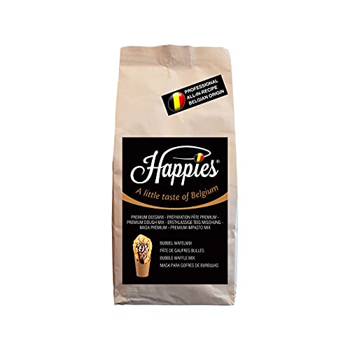 Happies Backmischung für Bubble Waffeln, Fertigbackmischung, Teig-Mix, Waffelteig für Hongkong und Asien Bubblewaffel 2,5 kg Happies Backmischung für Bubble Waffeln, Fertigbackmischung, Teig-Mix, Waffelteig für Hongkong und Asien Bubblewaffel 2,5 kg von Happies A Little Taste of Belgium