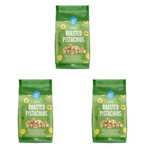 Amazon-Marke: Happy Belly Pistazien, geröstet und gesalzen, 250g (1er-Pack) (Packung mit 3) von Happy Belly