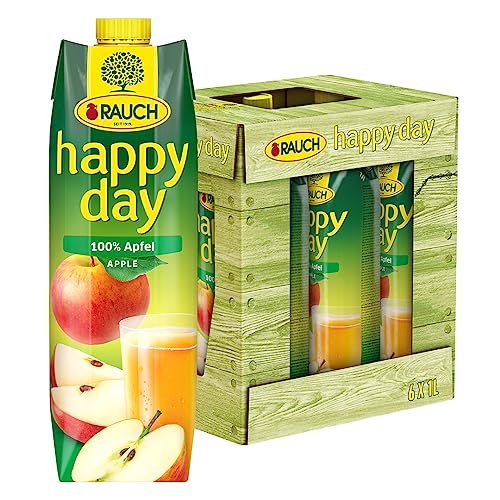 Rauch Happy Day Apfel | aus 100% Apfelsaftkonzentrat | handverlesen und köstlich erfrischend | 6x 1l Tetra Prisma von Happy Day