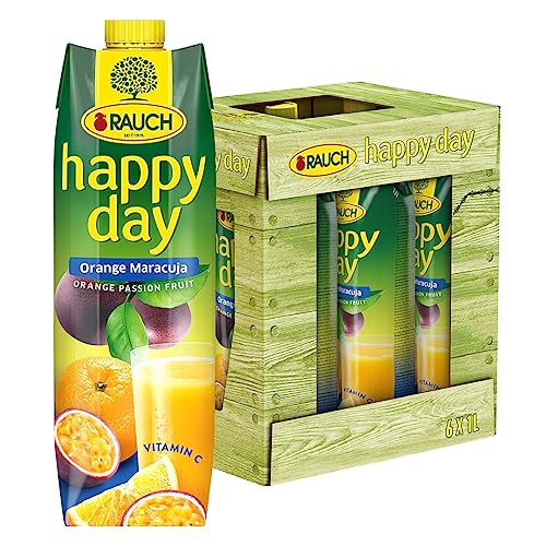 Rauch Happy Day Orange Maracuja | perfekte Geschmackskombination | exotischer Mix herrlicher Südfrüchte | mit viel Vitamin C | 6x 1l Tetra Prisma von Happy Day