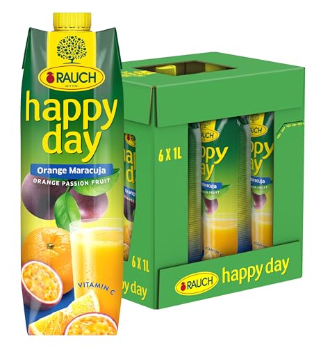 Rauch Happy Day Orange Maracuja | perfekte Geschmackskombination | exotischer Mix herrlicher Südfrüchte | mit viel Vitamin C | 6x 1l Tetra Prisma von Happy Day