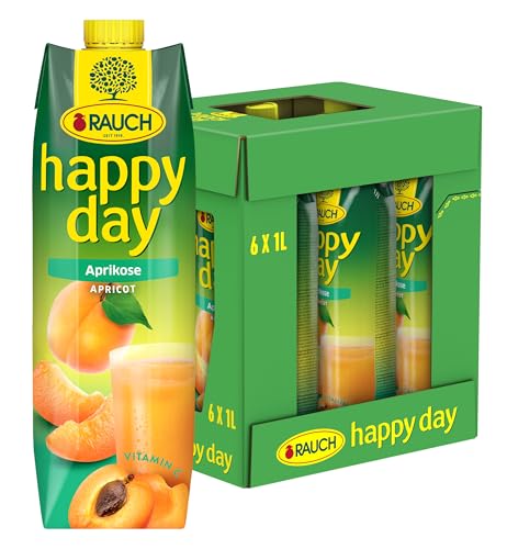 Rauch Happy Day Aprikose | himmlischer Nekatar | viel Vitamin C | 40% reines Aprikosenmark | 6x 1l Tetra Prisma von Happy Day