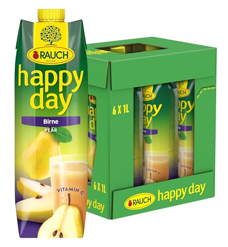 Rauch Happy Day Birne| aus extra-saftigen Williams-Birnen | feines, aber intensives Aroma | ohne Konservierungsstoffe |6x 1l Tetra Prisma von Happy Day