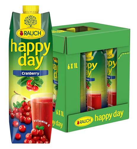 Rauch Happy Day Cranberry | herb-trockener Geschmack |mit fruchtigem Apfel verfeinert | einzigartiges Aroma | 6x 1l Tetra Prisma von Happy Day