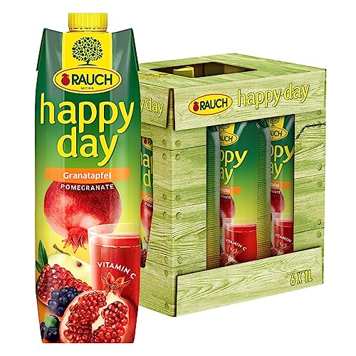 Rauch Happy Day Granatapfel | unverwechselbarer Geschmack | kombiniert mit Apfel, Holunder und Aroniabeere | 6x 1l Tetra Prisma von Happy Day