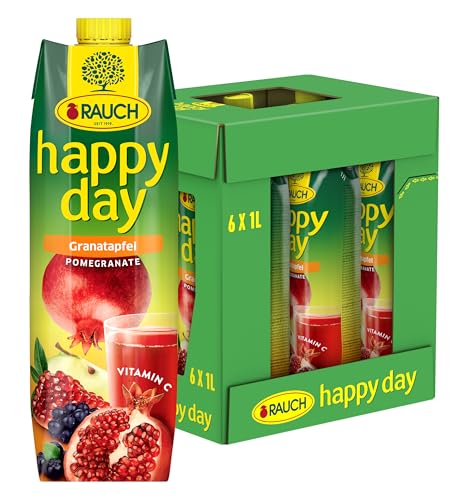 Rauch Happy Day Granatapfel | unverwechselbarer Geschmack | kombiniert mit Apfel, Holunder und Aroniabeere | 6x 1l Tetra Prisma von Happy Day