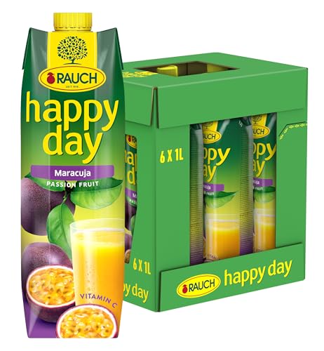 Rauch Happy Day Maracuja | mit viel Vitamin C | exotischer Zauber und intensiver Geschmack | 6x 1l Tetra Prisma von Happy Day