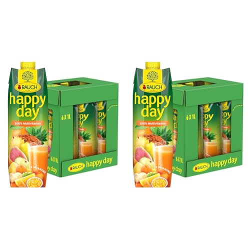 Rauch Happy Day Multivitamin | mit 9 wertvollen Vitaminen | eine Genussreise um die Welt | 6x 1l Tetra Prisma (Packung mit 2) von Happy Day
