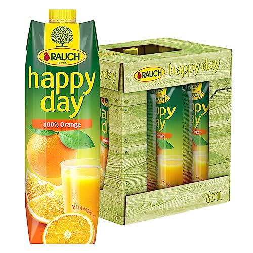 Rauch Happy Day Orange | fruchtiger Geschmack |mit Vitamin C und Calcium | für den perfekten Start in den Tag | 6x 1l Tetra Prisma von Happy Day
