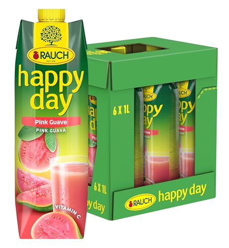 Rauch Happy Day Pink Guave |exotisch und erfrischend | tropisch-fruchtiger Geschmack | egal ob pur oder als Cocktail | 6x 1l Tetra Prisma von Happy Day