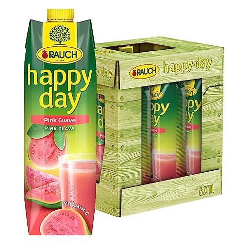 Rauch Happy Day Pink Guave |exotisch und erfrischend | tropisch-fruchtiger Geschmack | egal ob pur oder als Cocktail | 6x 1l Tetra Prisma von Happy Day