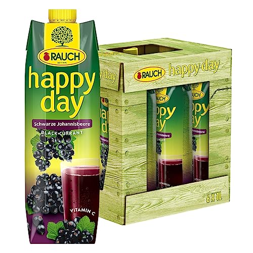 Rauch Happy Day Schwarze Johannisbeere | herb und aromtisch | mit viel Vitamin C und anderen wertvollen Nährstoffen | 6x 1l Tetra Prisma von Happy Day