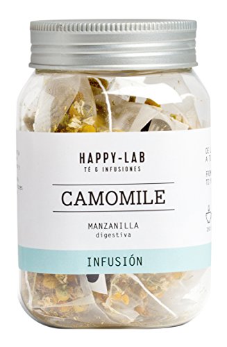HAPPY LAB Camomile Tee. 1 Schraubgefäß mit 14 abbaubaren Teebeuteln. von Happy-Lab