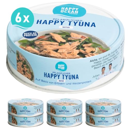 HAPPY OCEAN FOODS Veganer Thunfisch "Happy Tyuna" | Veganes Lebensmittel aus pflanzlichem Protein | Reich an Eiweiß | Vegane Konserven | 6 x 160g Dose von Happy Ocean Foods
