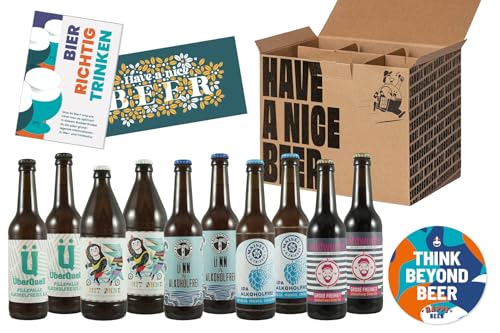 Alkoholfreies Craft Beer Paket - 10 prämierte alkoholfreie Biere, Bier alkoholfrei - Biergeschenke für Männer, Geburtstagsgeschenk Männer, Bier-Geschenk, Craftbeer Geschenkpaket von HappyBeer