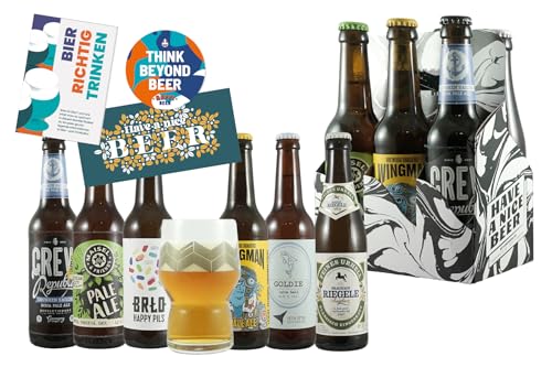 Craft Beer 6er Träger - 6 ausgezeichnete Premium Biere inkl. Gratis Glas, Booklet, Bierdeckel und Geschenkkarte, Bier Geschenke für Männer, Biergeschenk, Craftbeer Paket, Tasting Paket Craft Beer 6er Träger - 6 ausgezeichnete Premium Biere inkl. Gratis Glas, Booklet, Bierdeckel und Geschenkkarte, Bier Geschenke für Männer, Biergeschenk, Craftbeer Paket, Tasting Paket von HappyBeer