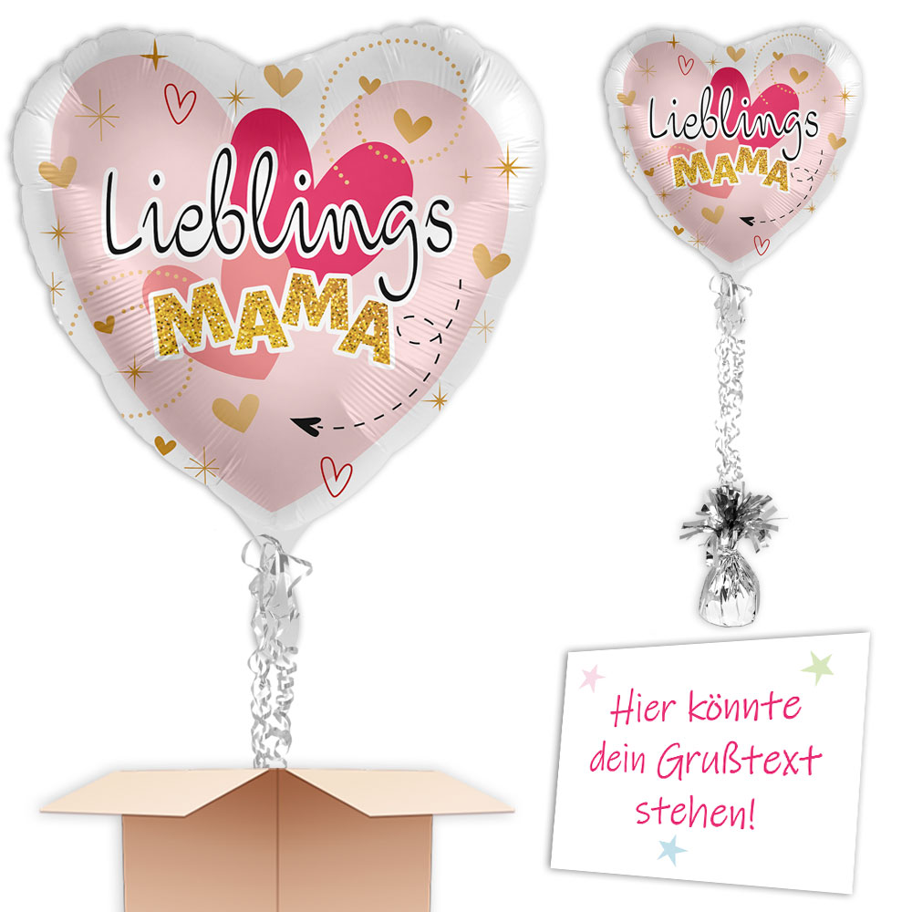 Herz "Lieblings Mama", rosa-gold Ø 38cm von Happygoods GmbH