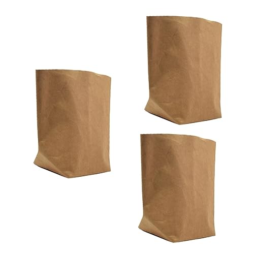 Happyyami 3st Lebensmittelgeschäft Lunchpaket Waschbare Papiertüte Wiederverwendbare Einkaufstüten Für Die Küche Dekor Taschen Für Blumentöpfe Einkaufstasche Kraftpapier Kleiner Mülleimer von Happyyami