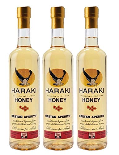 Rakomelo von Kreta 3x 0,5l 25% Haraki Tsikoudia | + 20ml Jassas Olivenöl von Haraki