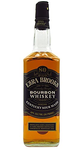 Ezra Brooks 80 Black Label Bourbon Whiskey | Sour Mash Bourbon aus dem Herzen Kentuckys | Aromen von Karamell und Vanille, Gewürzen & Schokolade | 1 x 700ml von Hard To Find