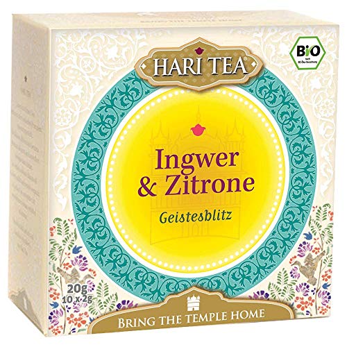 6 x Hari Tea Bio Ingwer und Zitrone| Geistesblitz | Kräuter- und Gewürztee in Baumwollbeutel | 10 feine Tees zum Genießen | Bio Tee | 6er Pack = 60 Teebeutel 6 x Hari Tea Bio Ingwer und Zitrone| Geistesblitz | Kräuter- und Gewürztee in Baumwollbeutel | 10 feine Tees zum Genießen | Bio Tee | 6er Pack = 60 Teebeutel von Hari Tea