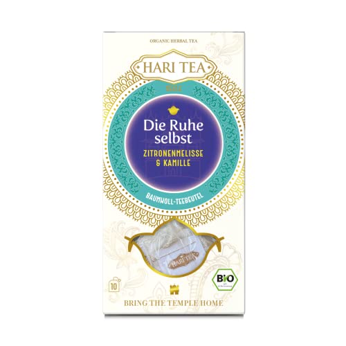 6 x Hari Tea Bio Lindenblüten und Kamille | Die Ruhe Selbst | Kräuter- und Gewürztee in Baumwollbeutel | 10 feine Tees zum Genießen | Bio Tee | 6er Pack = 60 Teebeutel von Hari Tea