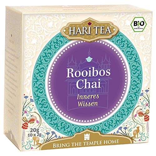 6 x Hari Tea Bio Roibos Chai | Inneres Wissen | Kräuter- und Gewürztee in Baumwollbeutel | 10 feine Tees zum Genießen | Bio Tee | 6er Pack = 60 Teebeutel 6 x Hari Tea Bio Roibos Chai | Inneres Wissen | Kräuter- und Gewürztee in Baumwollbeutel | 10 feine Tees zum Genießen | Bio Tee | 6er Pack = 60 Teebeutel von Hari Tea