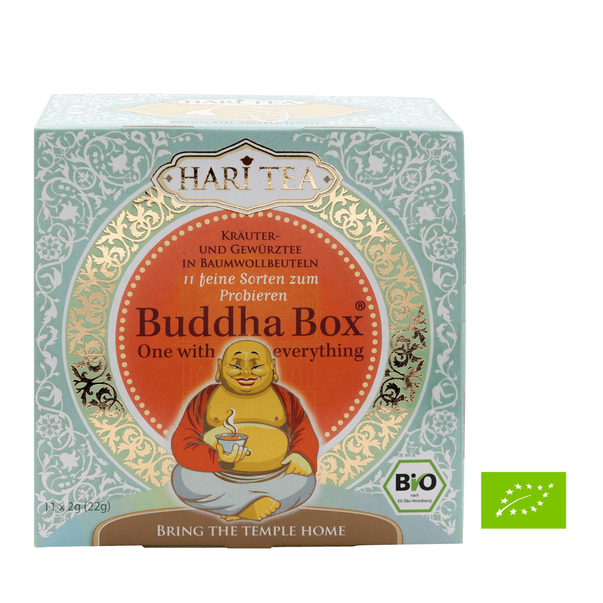 Buddha Box Hari Tea BIO 11 Btl. á 2 g  - 11 feine Sorten - Bio-Kräuter und Gewürztee - Geschenkbox - Vegan - Quintessence von Hari Tea