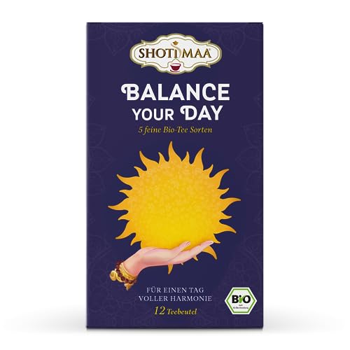 Balance your Day Box - Geschenkbox mit 12 Bio-Kräuter- und Gewürztees von Shoti Maa