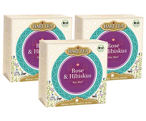 Hari Tea 3x Bio Rose & Hibiskus Teemischung, 60 g von Hari Tea