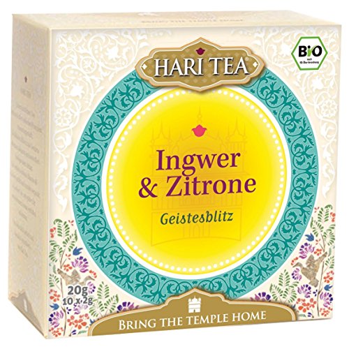 Hari Tea Geistesblitz / Rosige Zeiten für graue Zellen Ingwer und Zitronentee, 2er Pack (2 x 20 g) - Bio von Hari Tea