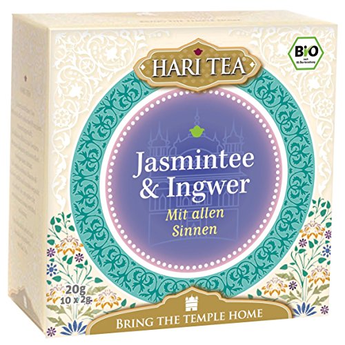 Hari Tea mit allen Sinnen / Vom Augenblick berührt (Grüner Jasmintee und Ingwer), 2er Pack (2 x 20 g) - Bio von Hari Tea