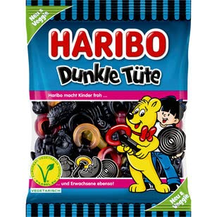 Haribo Dunkle Tüte Veggie Fruchtgummi, 18er Pack (18 x 175g) von Haribo GmbH & Co. KG