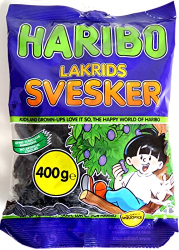 10 x HARIBO LAKRIDS SVESKER LAKRITZ PFLAUMEN 400g von HARIBO