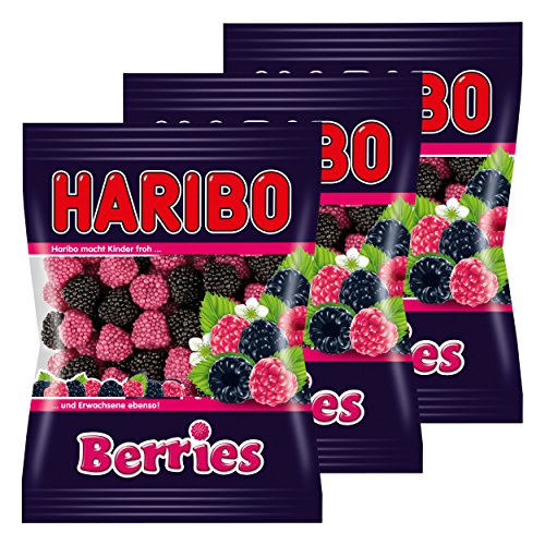 Haribo Berries, 3er Pack, Gummibärchen, Weingummi, Fruchtgummi, Im Beutel, Tüte von HARIBO