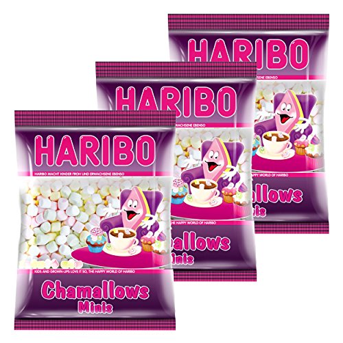 Haribo Chamallows Minis, 3er Set, Schaumzucker, Marshmallows, Mausespeck, 3 Beutel zu je 200 g von HARIBO