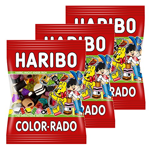 Haribo Color-Rado, 3er Pack, Colorrado, Fruchtgummi, Weingummi, Gummibärchen, Lakritz, Lakritzmischung, Im Beutel, Tüte von HARIBO