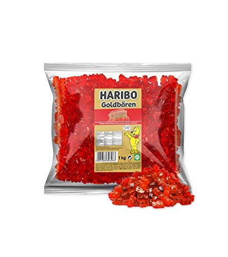 Haribo Goldbären Erdbeer, sortenreine Gummibären, 1 KG von HARIBO