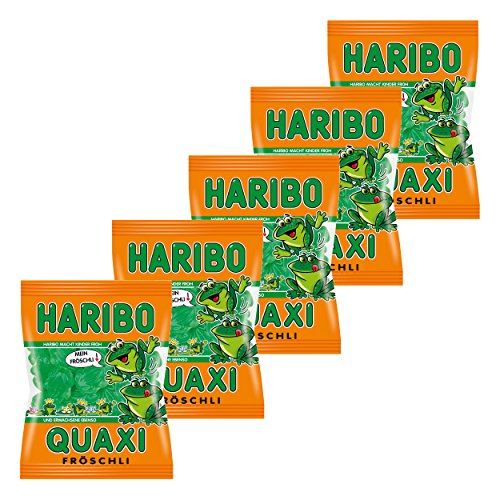Haribo Quaxi Fröschli Frösche, 5er Pack, Gummibärchen, Weingummi, Fruchtgummi, Im Beutel, Tüte Haribo Quaxi Fröschli Frösche, 5er Pack, Gummibärchen, Weingummi, Fruchtgummi, Im Beutel, Tüte von HARIBO