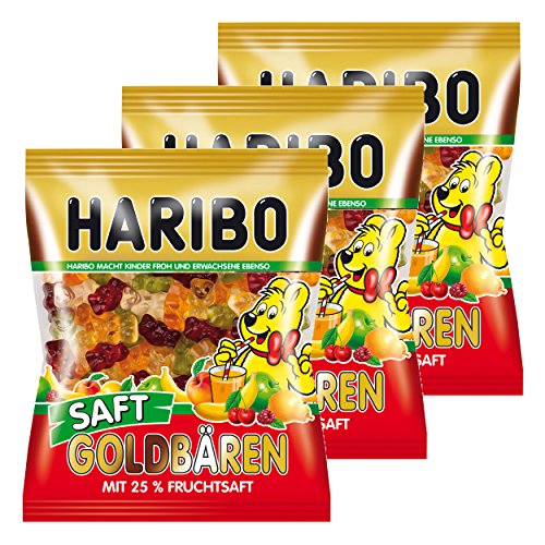 Haribo Saft Goldbären, 3er Pack, Gummibärchen, Weingummi, Fruchtgummi, Im Beutel, Tüte Haribo Saft Goldbären, 3er Pack, Gummibärchen, Weingummi, Fruchtgummi, Im Beutel, Tüte von HARIBO