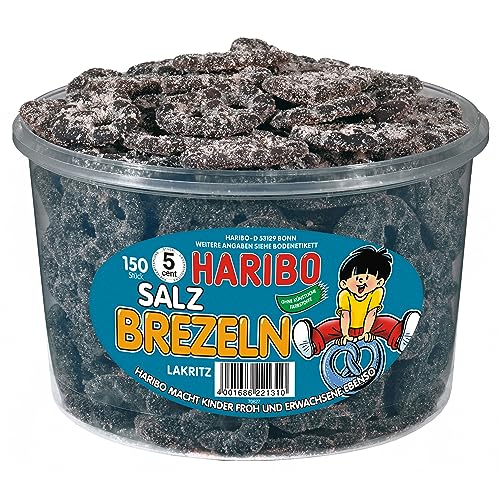 Haribo Salzbrezel Runddose 150 Stück 1050g von HARIBO