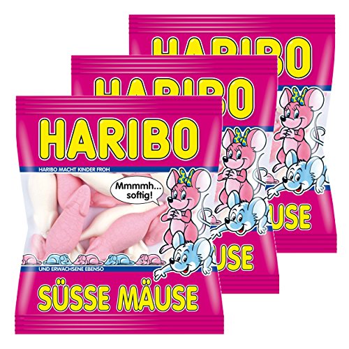 Haribo Süße Mäuse, Topolini Dolci, Caramelle Gommose, 3 Sacchetti da 200g von HARIBO