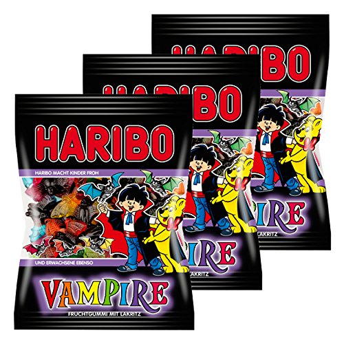 Haribo Vampire, 3er Pack, Gummibärchen, Weingummi, Fruchtgummi, Im Beutel, Tüte von HARIBO