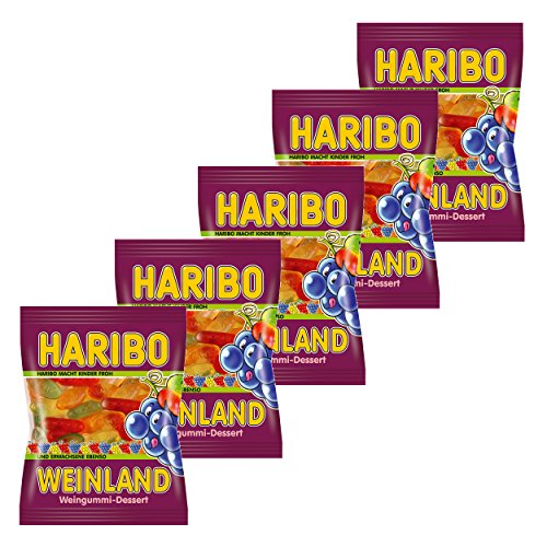 Haribo Weinland, 5er Pack, Gummibärchen, Weingummi, Fruchtgummi, Im Beutel, Tüte von HARIBO
