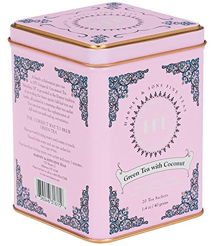 Harney and Sons Fine Teas, Green Tea coconut, 20 tea sachets 1.4 oz/ 40 grams von Harney & Sons