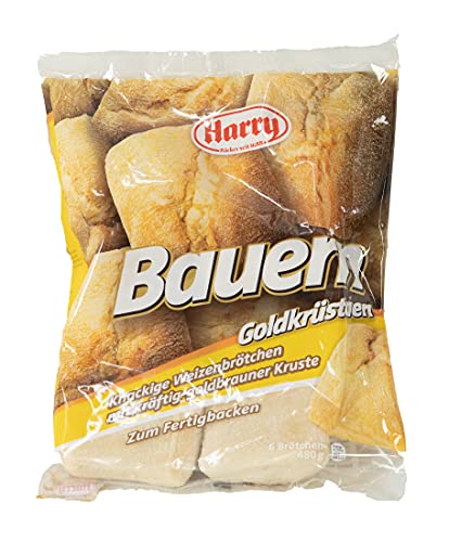 Harry Brot Bauern Goldkrüstchen 6 Brötchen = 480 g Knackige Weizenbrötchen mit kräftig-goldbrauner Kruste zum Fertigbacken von Harry Brot