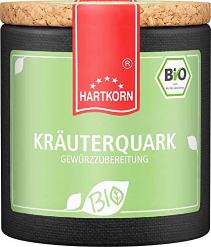 Bio Kräuterquark - 30 g Bio Gewürzzubereitung in der Pappwickeldose mit Korkdeckel von Hartkorn - wiederverschließbar und wiederbefüllbar - mit Bio Siegel Zertifiziert von Hartkorn